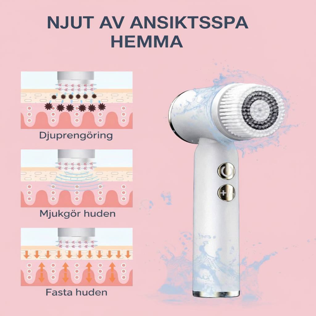 Balora Elektrisk Ansiktsrengöringsborste 6-i-1 – Djuprengöring