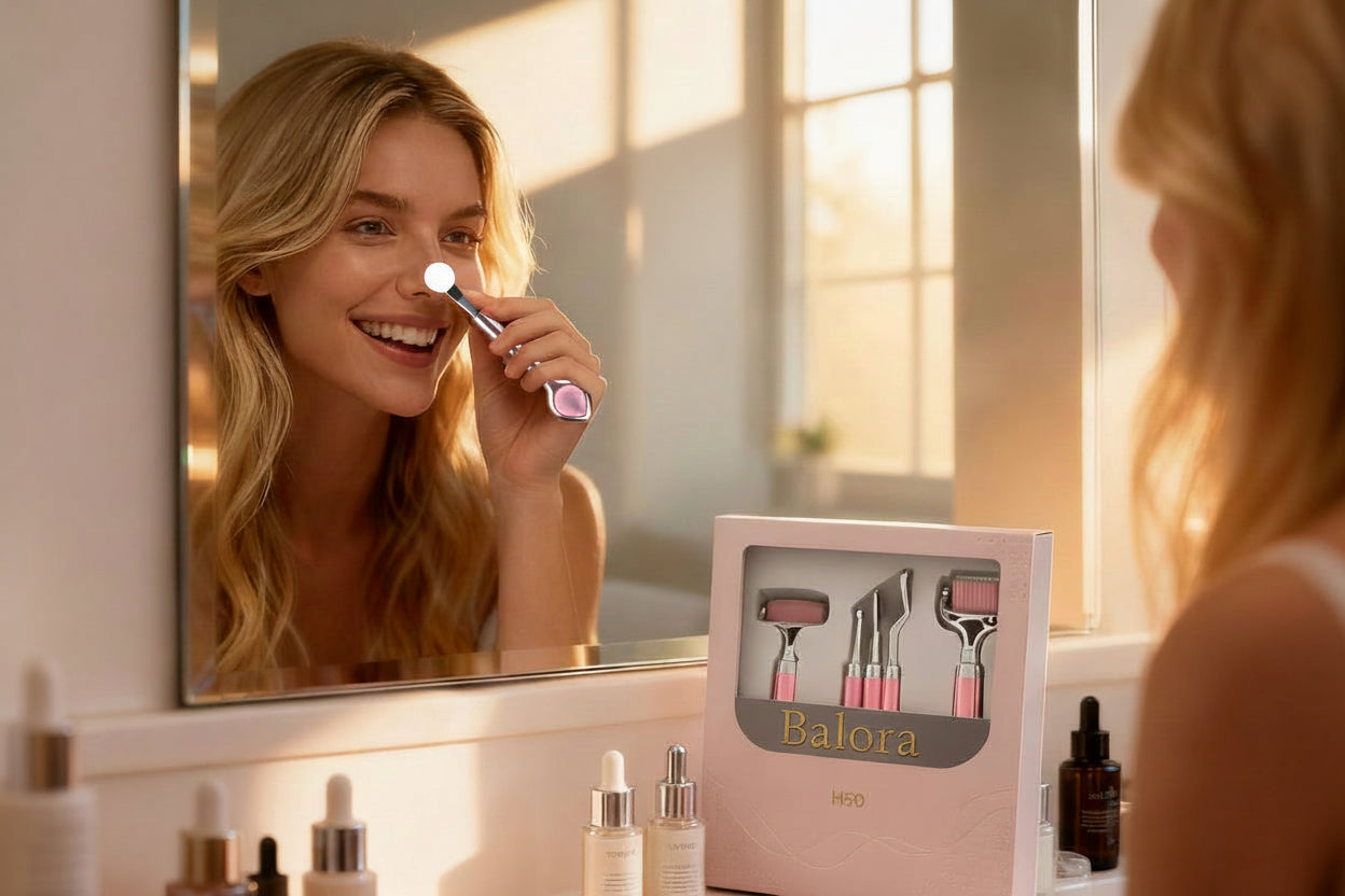 Balora Ice Glow Facial Roller – Kylande Ansiktsmassage för Lyster & Avsvällning