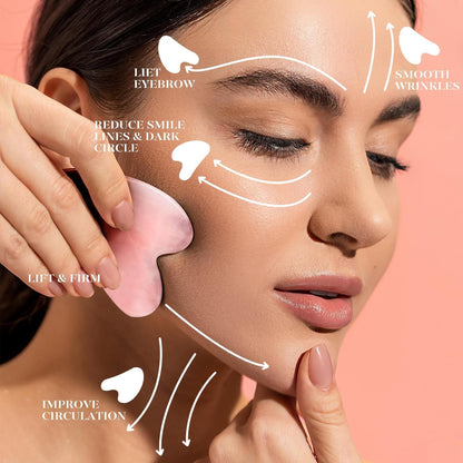 Balora Gua Sha & Jade Roller Set – Ansiktsmassage för Lyft & Avsvällning